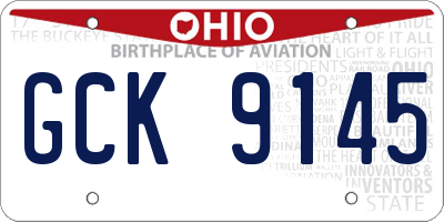 OH license plate GCK9145