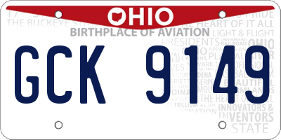 OH license plate GCK9149