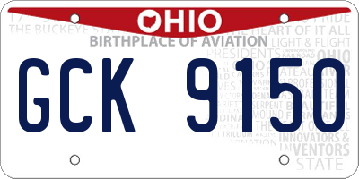 OH license plate GCK9150