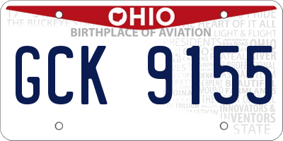 OH license plate GCK9155