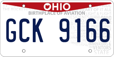 OH license plate GCK9166