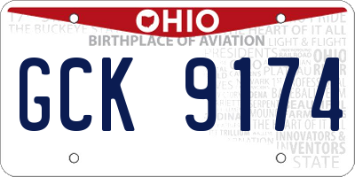 OH license plate GCK9174