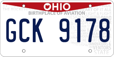 OH license plate GCK9178