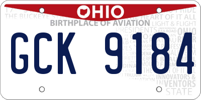 OH license plate GCK9184