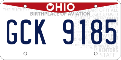 OH license plate GCK9185