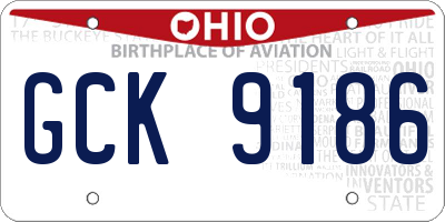 OH license plate GCK9186