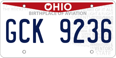 OH license plate GCK9236