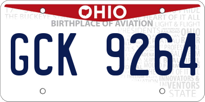 OH license plate GCK9264