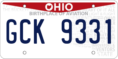OH license plate GCK9331