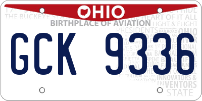 OH license plate GCK9336