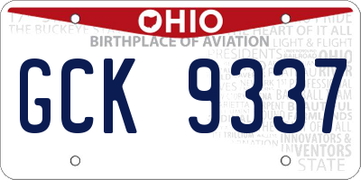 OH license plate GCK9337
