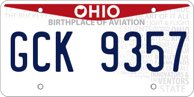 OH license plate GCK9357