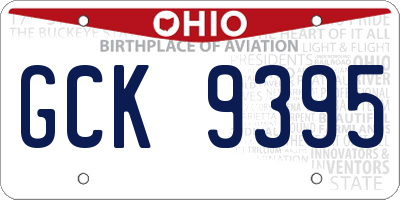 OH license plate GCK9395