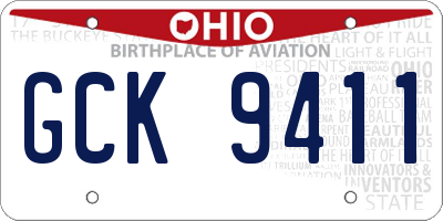 OH license plate GCK9411