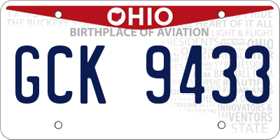 OH license plate GCK9433