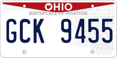 OH license plate GCK9455