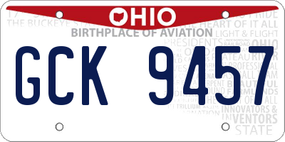 OH license plate GCK9457