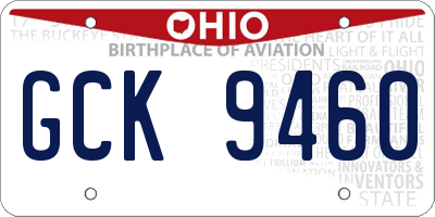 OH license plate GCK9460