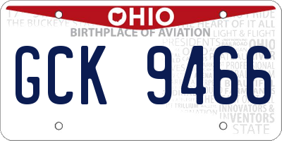 OH license plate GCK9466