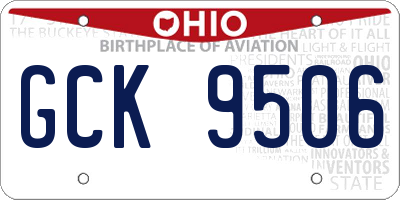 OH license plate GCK9506