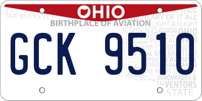 OH license plate GCK9510