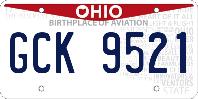 OH license plate GCK9521