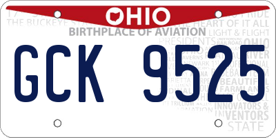 OH license plate GCK9525