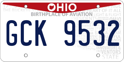 OH license plate GCK9532