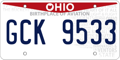 OH license plate GCK9533