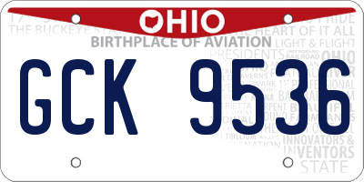 OH license plate GCK9536