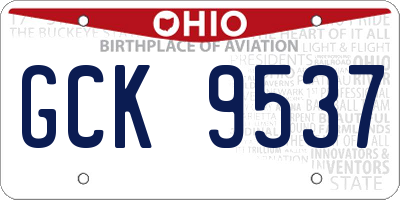 OH license plate GCK9537