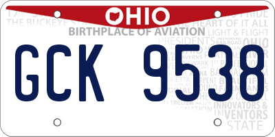 OH license plate GCK9538
