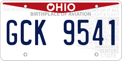 OH license plate GCK9541