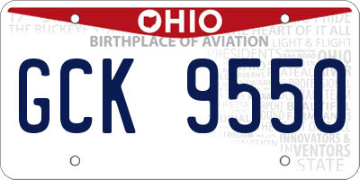 OH license plate GCK9550