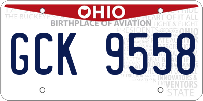 OH license plate GCK9558