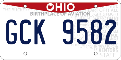 OH license plate GCK9582