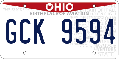 OH license plate GCK9594