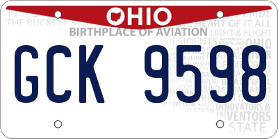 OH license plate GCK9598