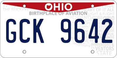 OH license plate GCK9642