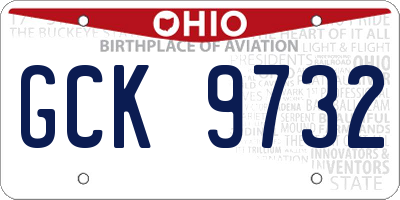 OH license plate GCK9732
