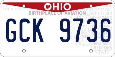 OH license plate GCK9736