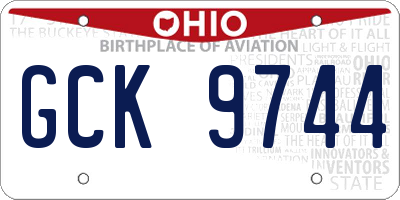 OH license plate GCK9744