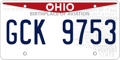 OH license plate GCK9753