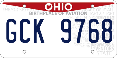 OH license plate GCK9768
