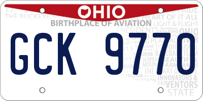 OH license plate GCK9770
