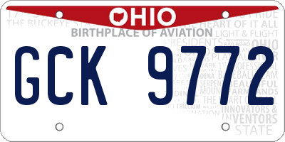 OH license plate GCK9772