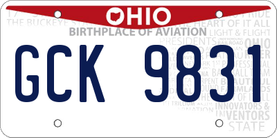 OH license plate GCK9831