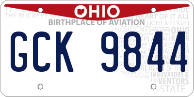 OH license plate GCK9844