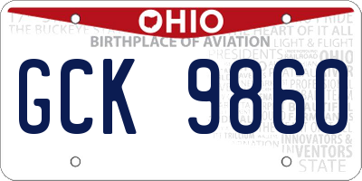 OH license plate GCK9860
