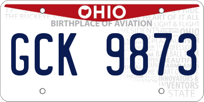 OH license plate GCK9873